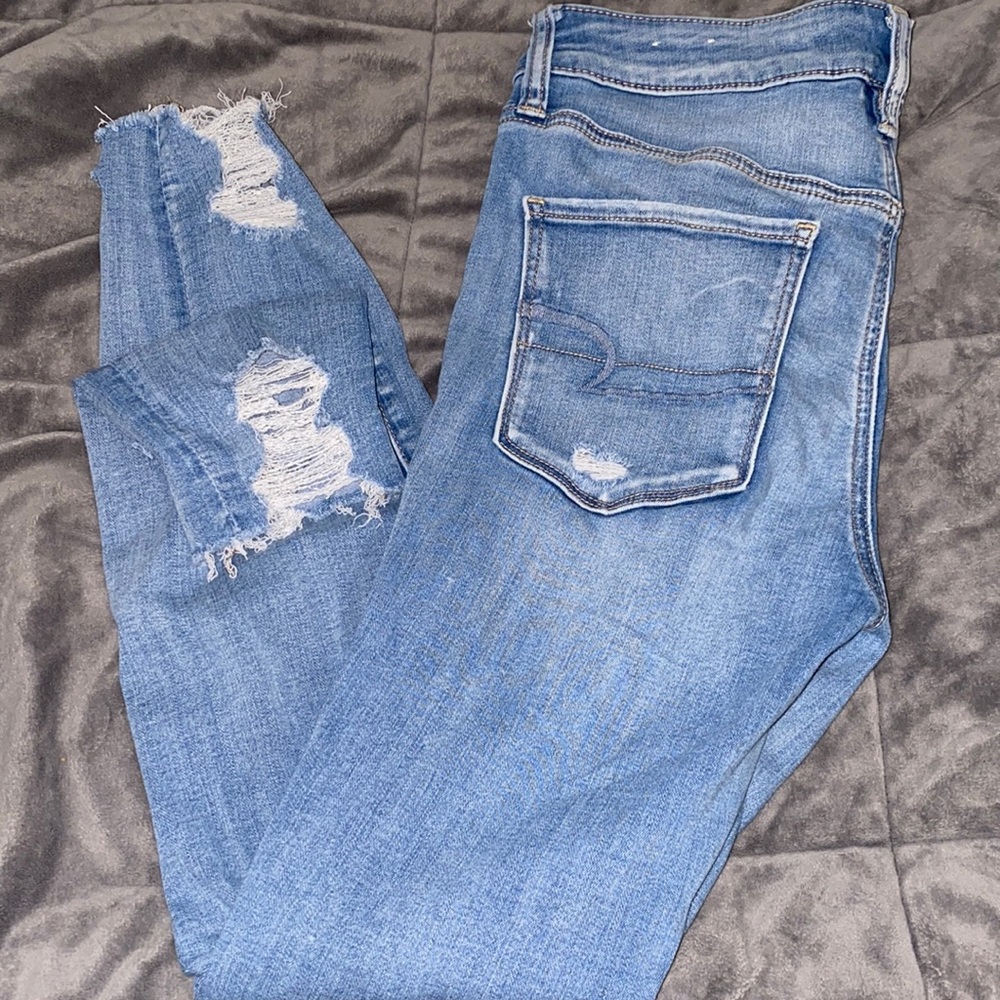american eagle ripped denim jeans size 8 regular